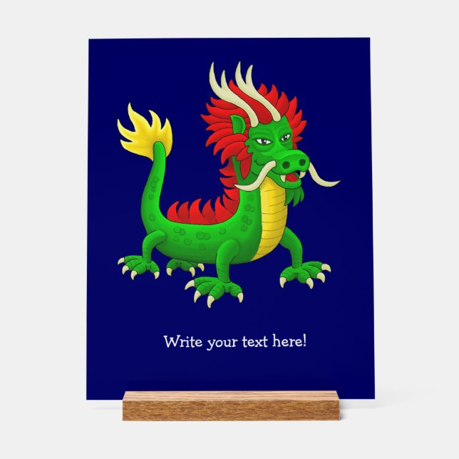 Moderner chinesischer Drache Acrylschild (Vorderseite)