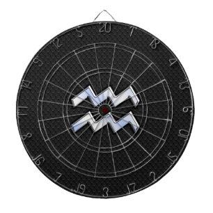 Moderner Chrome wie Aquarius Zodiac Sign auf Schla Dartscheibe