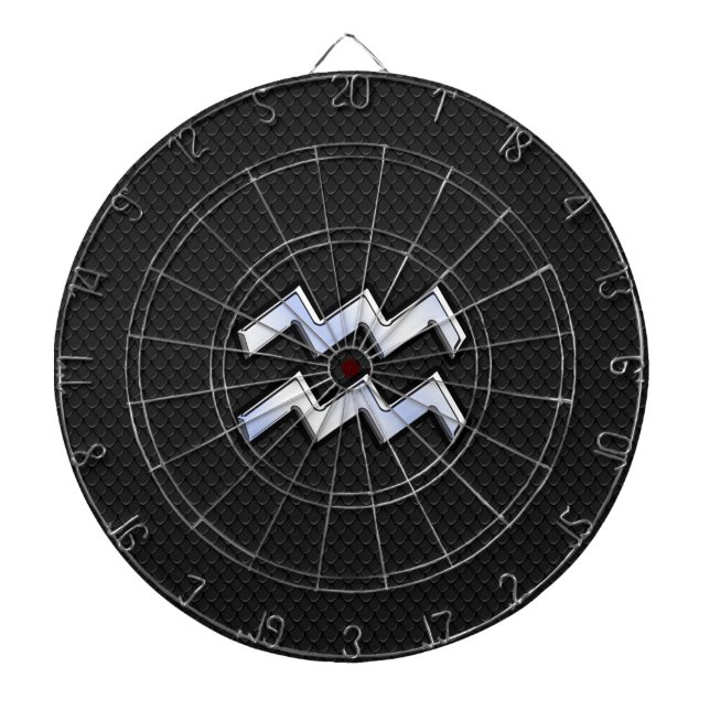Moderner Chrome wie Aquarius Zodiac Sign auf Schla Dartscheibe (vorne)