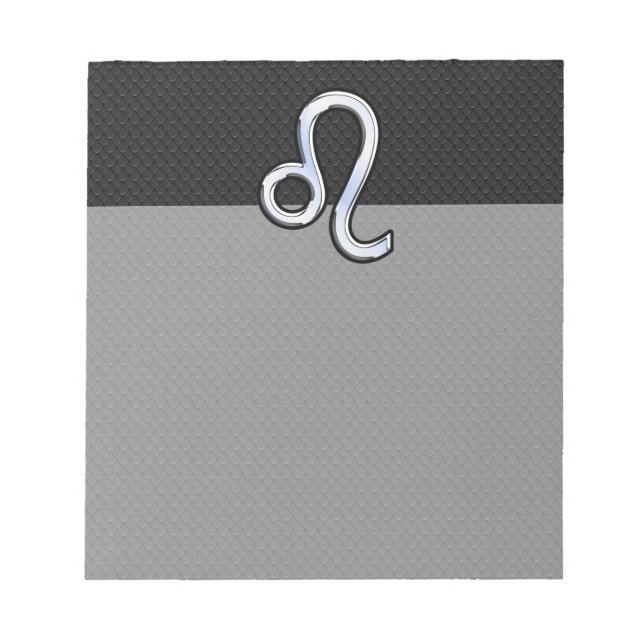 Moderner Chrome wie Leo Sign auf Schlangenhaut Notizblock (Vorderseite)