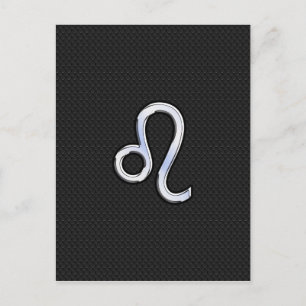 Moderner Chrome wie Leo Sign auf Schlangenhaut Postkarte