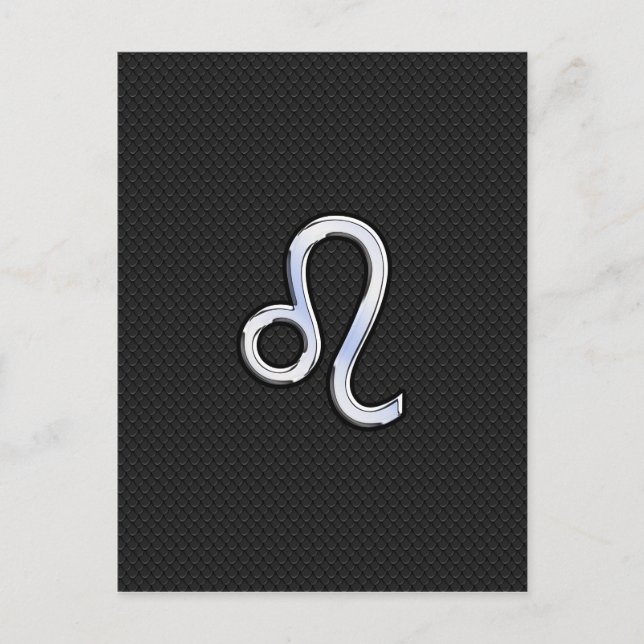 Moderner Chrome wie Leo Sign auf Schlangenhaut Postkarte (Vorderseite)
