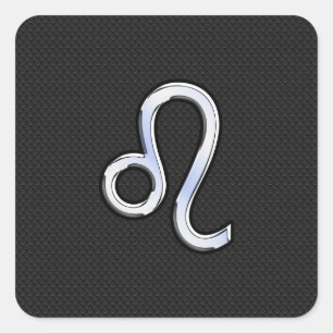 Moderner Chrome wie Leo Sign auf Schlangenhaut Quadratischer Aufkleber