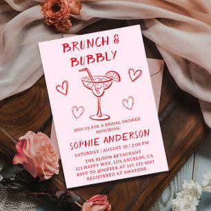 Moderner Cocktail-Brunch & Champagner-Brautjungfer Einladung