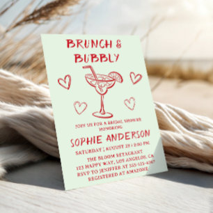 Moderner Cocktail-Brunch & Champagner-Brautjungfer Einladung