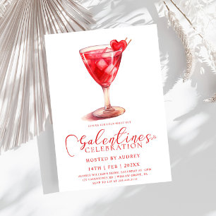 Moderner Cocktail Galentiner Tag Party Einladung