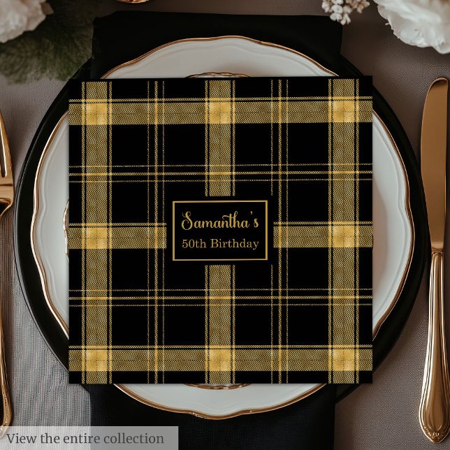 Moderner Cocktail Napkins Black Gold Glitzer Serviette (Modern Cocktail Napkins Black Gold Glitter)