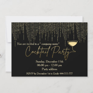 Moderner Cocktail-Party mit Goldküche Einladung