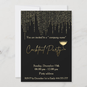 Moderner Cocktail-Party mit Goldküche Einladung