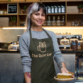 Moderner Coffee Shop - Berufliche Logo-Seite Grün Schürze