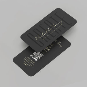Moderner Content Creator Black Gold Grafik Designe Visitenkarte