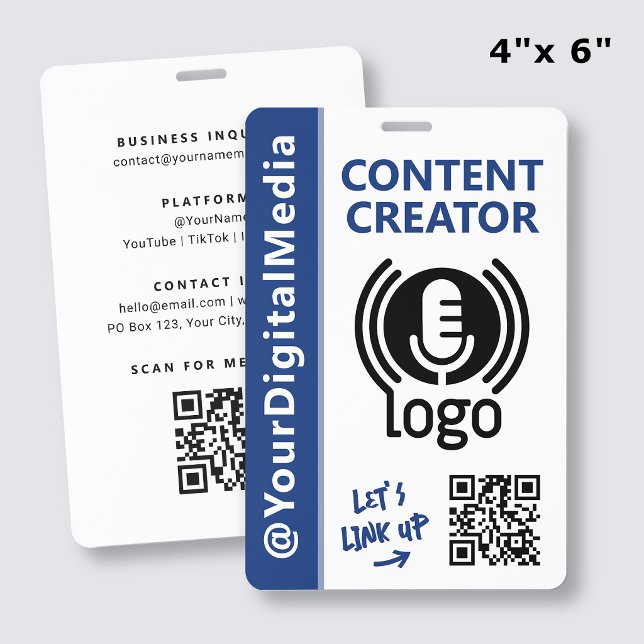 Moderner Content-Creator-Netzwerk-ID Navy-Pass Ausweis (Von Creator hochgeladen)