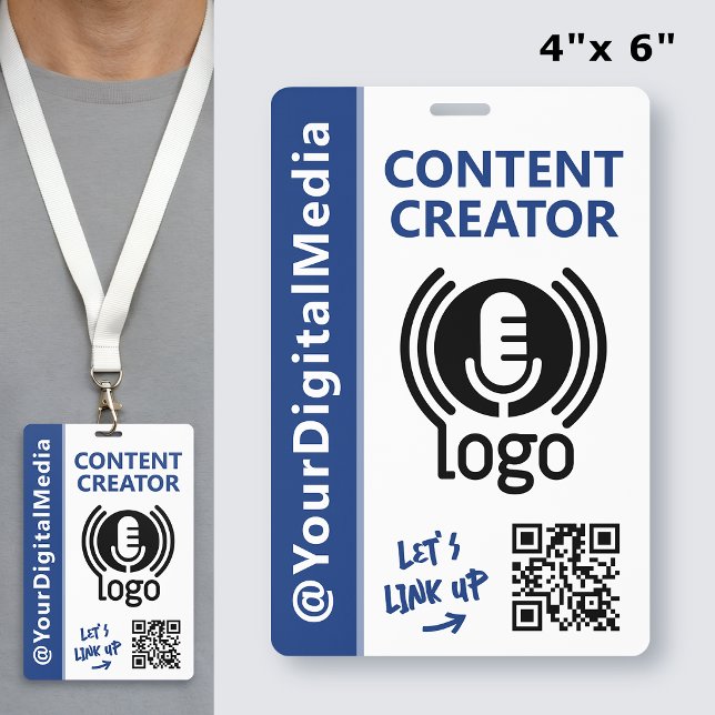 Moderner Content-Creator-Netzwerk-ID Navy-Pass Ausweis (Von Creator hochgeladen)