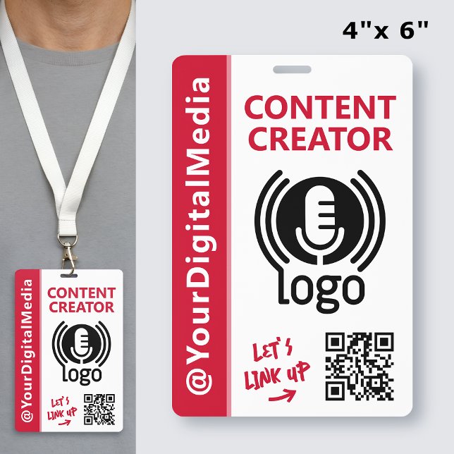 Moderner Content-Creator-Netzwerk-ID-Rotpass Ausweis (Von Creator hochgeladen)