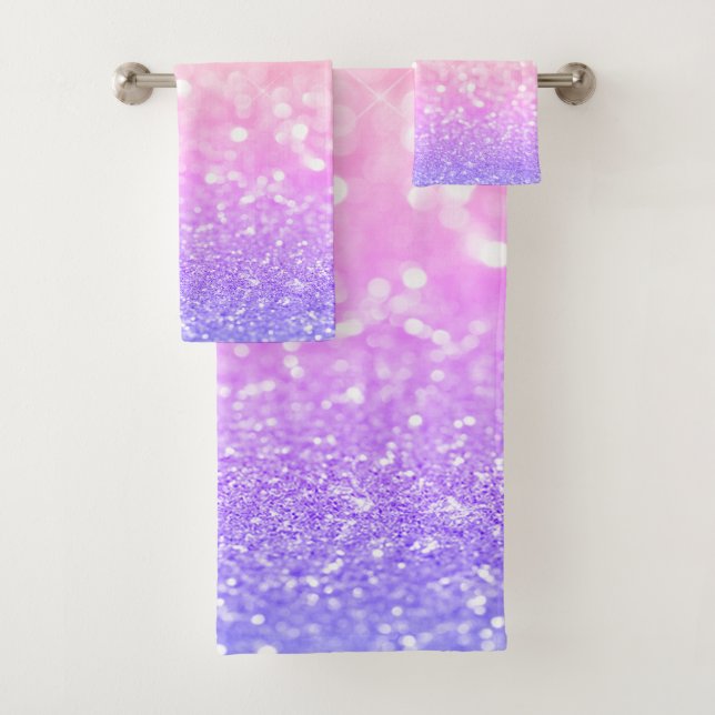 Moderner Cooler Glitzer Bokeh Badhandtuch Set (Insitu)