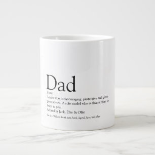 Moderner Cooler Vater in Schwarz und Weiß Definiti Jumbo-Tasse