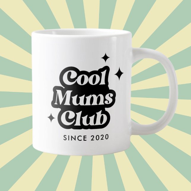 Moderner Cooler Zimmerclub Retro Vintag Groovy Jumbo-Tasse (cool mums club mug for mums baby shower or new baby gift idea for mothers )
