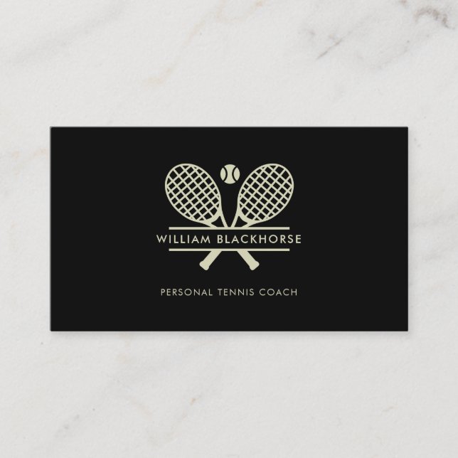Moderner Country Club Tennis Coach Visitenkarte (Vorderseite)