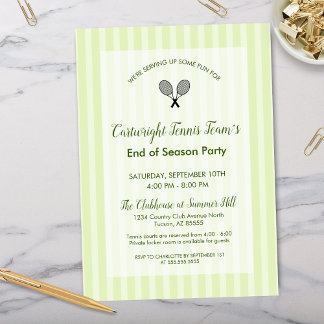 Moderner Country Club Tennis Jahreszeit Geburtstag Einladung