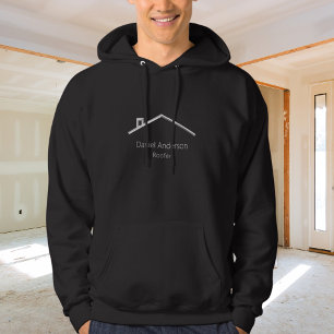 Moderner Dachdecker aus schwarzem Silber Hoodie