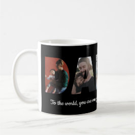 Moderner Daddy 5 Foto Collage Vatertag Schwarz Kaffeetasse