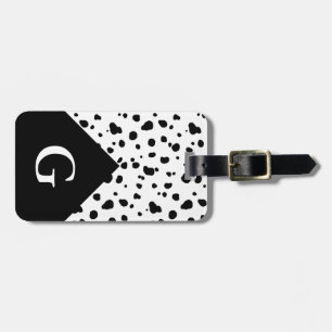 Moderner Dalmatiner-Druck u. Anfangsbuchstabe Gepäckanhänger