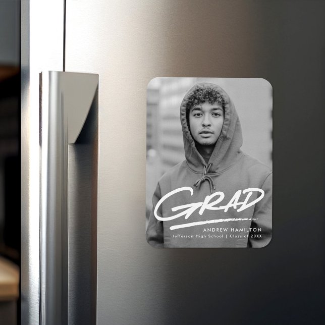 Moderner Dashed Foto Abschluss Magnet (Von Creator hochgeladen)