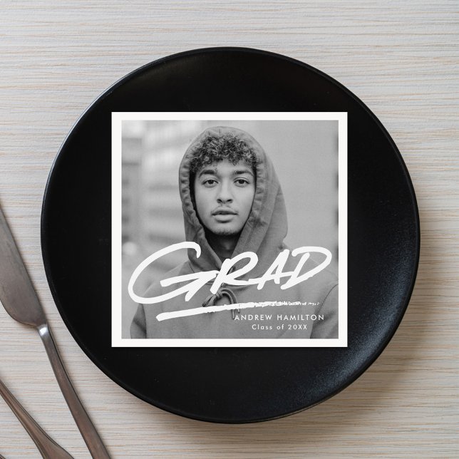 Moderner Dashed Grad Foto Abschluss Serviette (Von Creator hochgeladen)