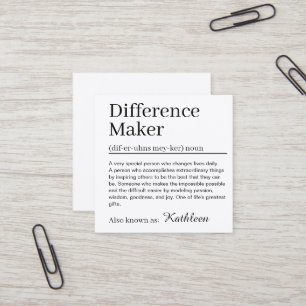 Moderner Definitions-Unterschiedmacher Quadratische Visitenkarte