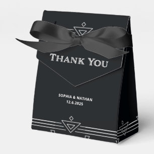 Moderner Deko   Elegant Onyx Black and White Weddi Geschenkschachtel