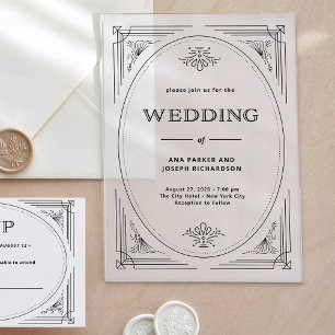 Moderner Deko Elegante Hochzeit Acryleinladungen