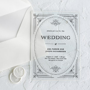 Moderner Deko Elegante Hochzeit Acryleinladungen