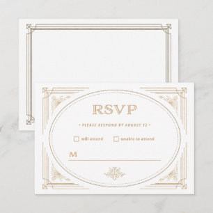 Moderner Deko Elegante Hochzeit mit Gold und Wei RSVP Karte
