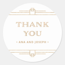 Moderner Deko | Elegante Imitate Gold und White We Runder Aufkleber