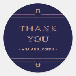 Moderner Deko | Elegante Rose Gold auf Hochzeiten Runder Aufkleber