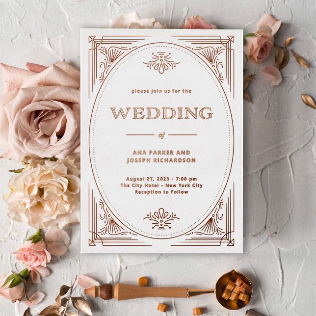 Moderner Deko | Elegante Rose Gold Wedding Folieneinladung (Von Creator hochgeladen)