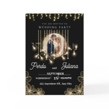 Moderner Deko Eleganter Schwarz und Gold Einladung