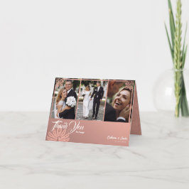 Moderner Deko Pink Peacock 3 Foto eingewickelt Dankeskarte