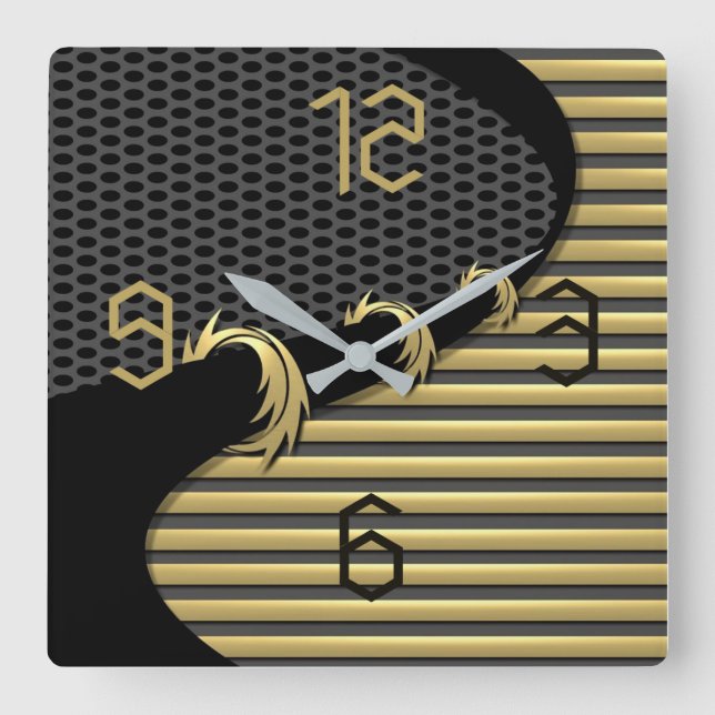 Moderner Deko Quadratische Wanduhr (Vorderseite)