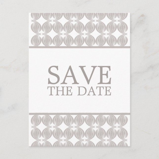 Moderner Deko Save the Date Postkarte (Vorderseite)