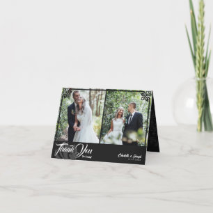 Moderner Deko Schwarzer Schwan 2 Foto Hochzeit gek Dankeskarte
