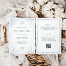 Moderner Deko White | Dusty Blue All in One Weddin