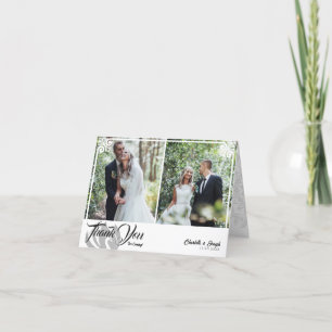 Moderner Deko White Swan 2 Foto Hochzeit geklappt Dankeskarte
