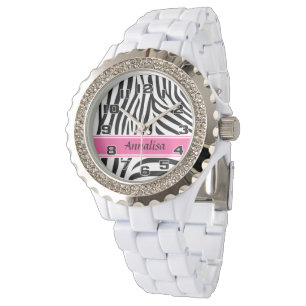 Moderner Designer personalisierte Zebra-Streifen Armbanduhr