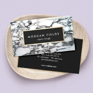 Moderner Designer Schwarz-Weiß-Marmorstein Visitenkarte