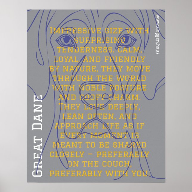 Moderner Deutsche-Dogge-Plakat grün  Poster (Vorne)