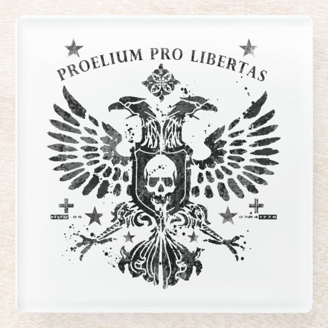 Moderner Doppelkopfadler Glasuntersetzer (Vorderseite)