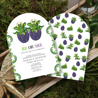 Moderner Drache, der er oder sie Geschlecht zeigt, Einladung