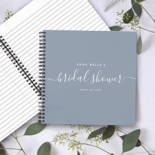 Moderner, dunkelblauer Chic Script-Brautparty Gast Notizbuch