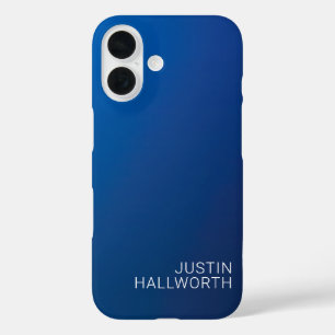 Moderner dunkelblauer Farbverlauf und minimaler be iPhone 16 Hülle